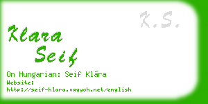klara seif business card